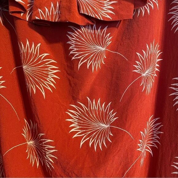 Madewell Silk Palmflower Off Shoulder Mini Dress Red - Picture 6 of 9